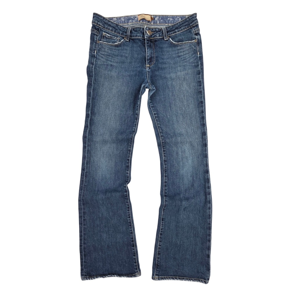 Paige Premium Denim Hollywood Hills Bootcut Jeans Blue Embroidered Size 31